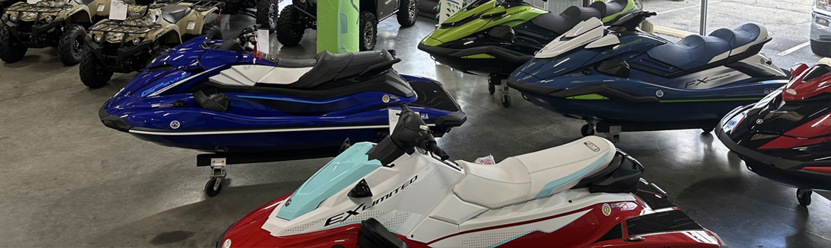 Two people having fun on a Yamaha WaveRunner® PWC on open water